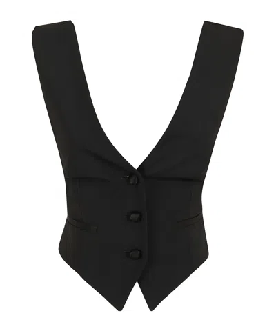 Dondup V-neck Vest In Black