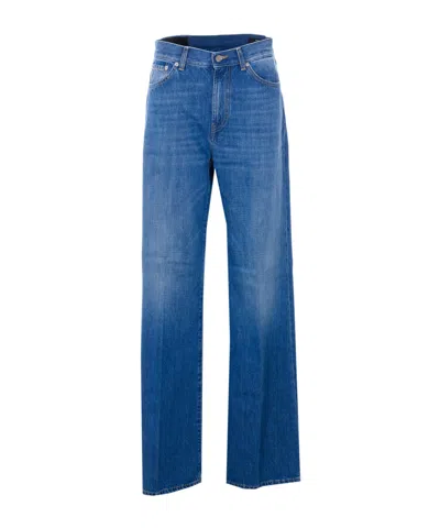 DONDUP DONDUP LOGO PATCH FLARED JEANS