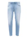 Dondup Washed Light Blue Jeans In Denim