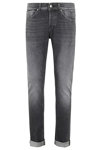 Dondup Washed-out Denim Trousers In Gray