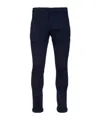 Dondup Tailored Trousers With Cuffed Hem And Pockets In Blue
