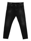 Dondup Whiskering-effect Jeans In Black