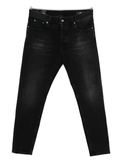 Dondup Whiskering-effect Jeans In Black