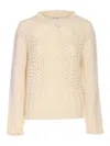 Dondup White Dolcevita Sweater In Neutral