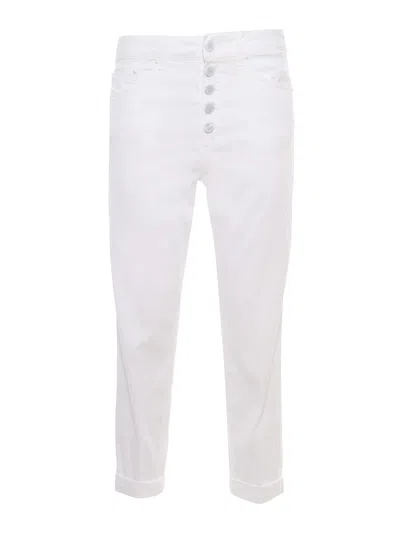 DONDUP WHITE HIGH WAISTED JEANS