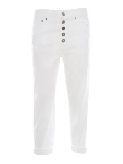 DONDUP WHITE HIGH WAISTED JEANS,DP268BGSE068DBM5000