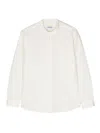 Dondup Poplin Linen-blend Shirt In White