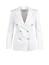 Dondup White Modal Cotton Elastane Double-breasted Jacket In White