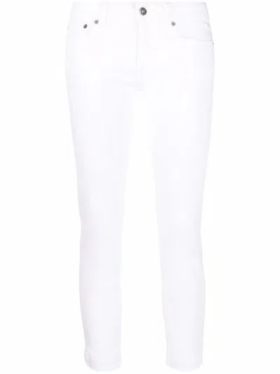 DONDUP WOMEN WHITE ROSE LOW-RISE CROPPED JEANS, 30 LUXURY JEANS FOR WOMEN DARVEYS