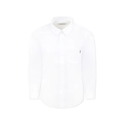 Dondup Kids' White Shirt For Boy With Logo