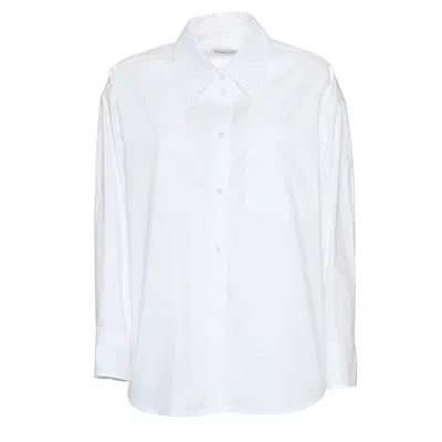 Dondup White Shirt With Lace Detailing And Geometric Cutouts