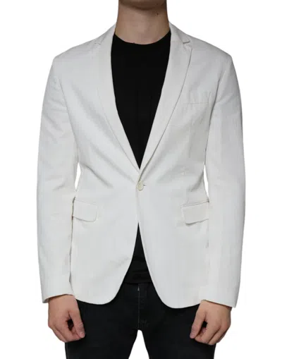 Dondup Single Breasted One Button Dress Formal Men's Blazer In White