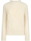 Dondup White Sweater With Classic Fit In Multi