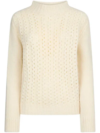 DONDUP WHITE SWEATER WITH CLASSIC FIT