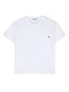 DONDUP WHITE T-SHIRT WITH POCKET AND LOGO