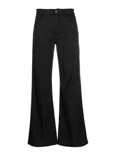 Dondup Wide Leg Amber Jeans In Black