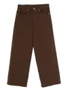 Dondup Wide-leg Brown Jeans With High Waist In Black