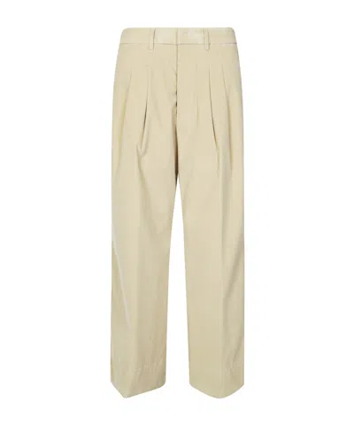 Dondup Wide-leg Casual Trousers In Neutral