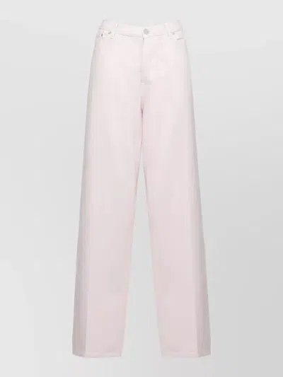 Dondup Wide Leg Cotton Jeans Five Pockets In Pattern