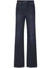 Dondup Wide-leg Denim Trousers In Black