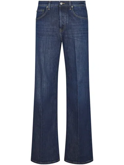 Dondup Wide-leg Denim Trousers With Unique Zippered Pockets In Blue