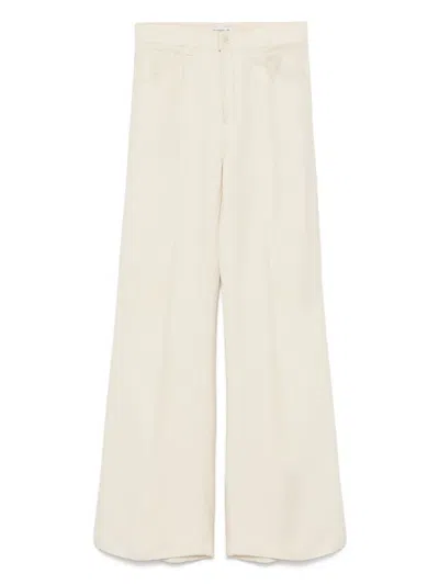 Dondup Wide-leg Ecru Jeans With Classic Five-pocket Design