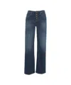 Dondup Wide Leg High-rise Jeans With Button Closure And Relaxed Fit In Black