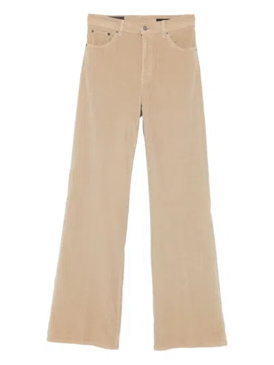Dondup Wide-leg High-waisted Denim Jeans In Nude
