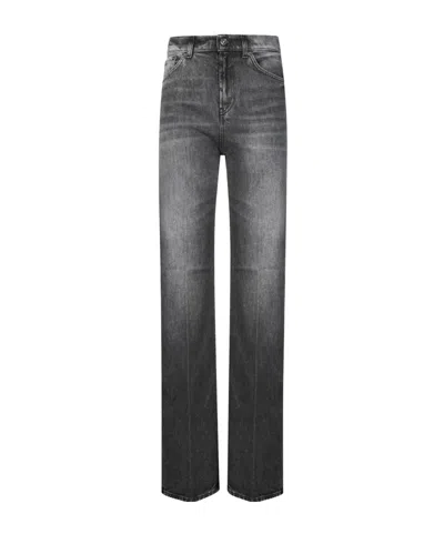 Dondup Wide-leg Jeans In Black