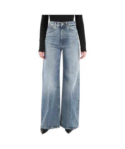 Dondup Wide Leg Jeans In Blue