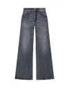 Dondup Wide-leg Jeans In Vintage Black Wash With Iconic Logo In Gray