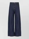 Dondup Wide-leg Palazzo Jeans With Contrast Stitching In Blue