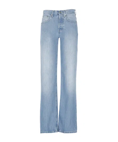 Dondup Wide Leg Pants In Blue