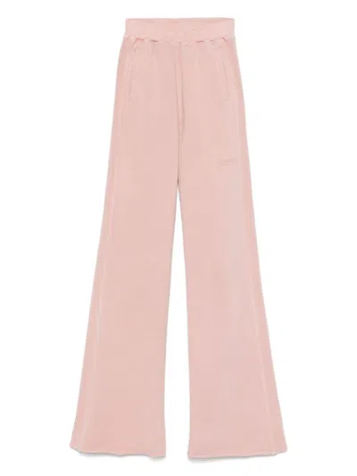 Dondup Wide Leg Pants With Relaxed Fit And Elasticated Waistband In Pink
