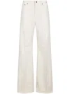 Dondup Wide-leg Trousers With High Waist And Classic Five-pocket Styling In Neutral