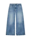 Dondup Wide-leg Vintage Wash Jeans In Recycled Stretch Denim In Blue