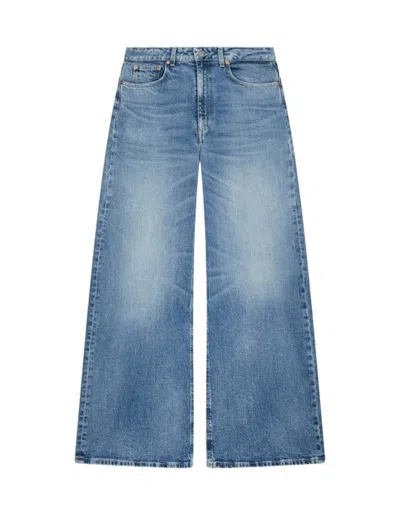 DONDUP WIDE-LEG VINTAGE WASH JEANS IN RECYCLED STRETCH DENIM