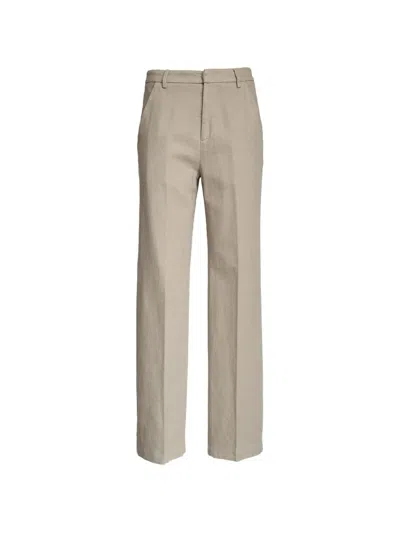 Dondup Wide-leg Belt-loop Trousers In Neutral