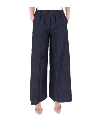 Dondup Wide-leg Casual Pants In Blue