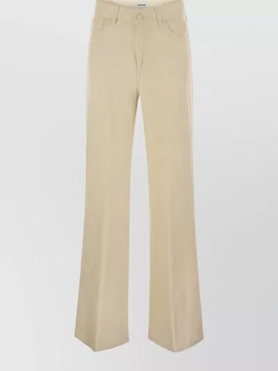 Dondup Wide-leg Trousers In Neutral