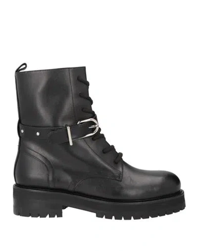 Dondup Woman Ankle Boots Black Size 10 Leather