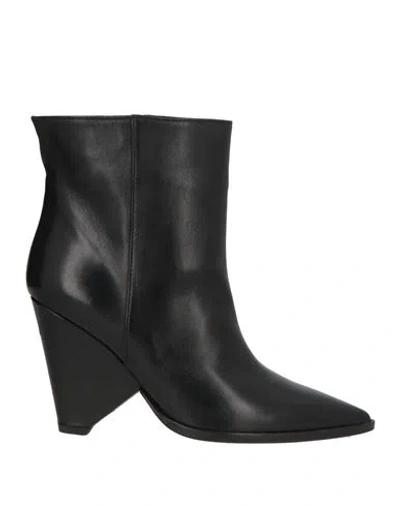 Dondup Woman Ankle Boots Black Size 6 Leather