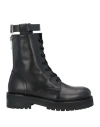 Dondup Woman Ankle Boots Black Size 8 Leather In Black
