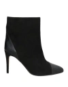 Dondup Woman Ankle Boots Black Size 8 Leather In Black