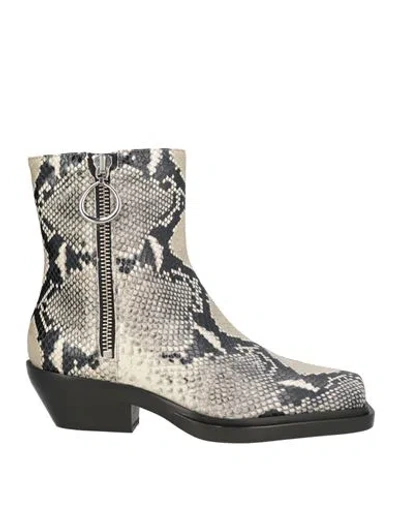 Dondup Woman Ankle Boots Grey Size 6.5 Leather In Multi