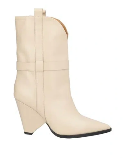 Dondup Woman Ankle Boots Ivory Size 6 Leather