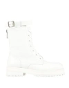 Dondup Woman Ankle Boots White Size 7.5 Leather