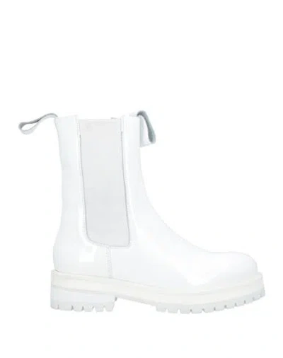 Dondup Woman Ankle Boots White Size 8 Soft Leather