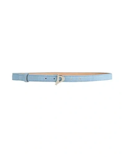 Dondup Woman Belt Blue Size 28 Textile Fibers