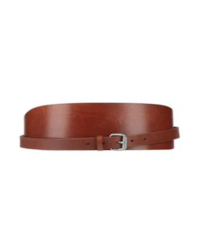 Dondup Woman Belt Brown Size 34 Leather